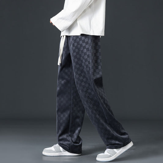Fashion Brand Loose Chessboard Plaid Sweatpants
